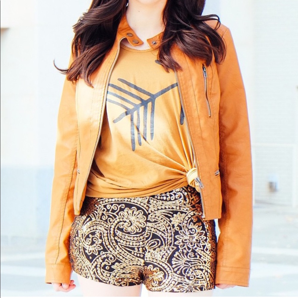 Black and gold sequin shorts